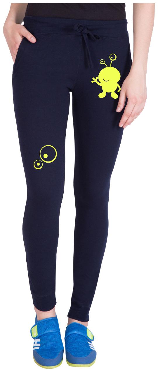 

American-Elm Women Regular fit Cotton Printed Track pants - Blue