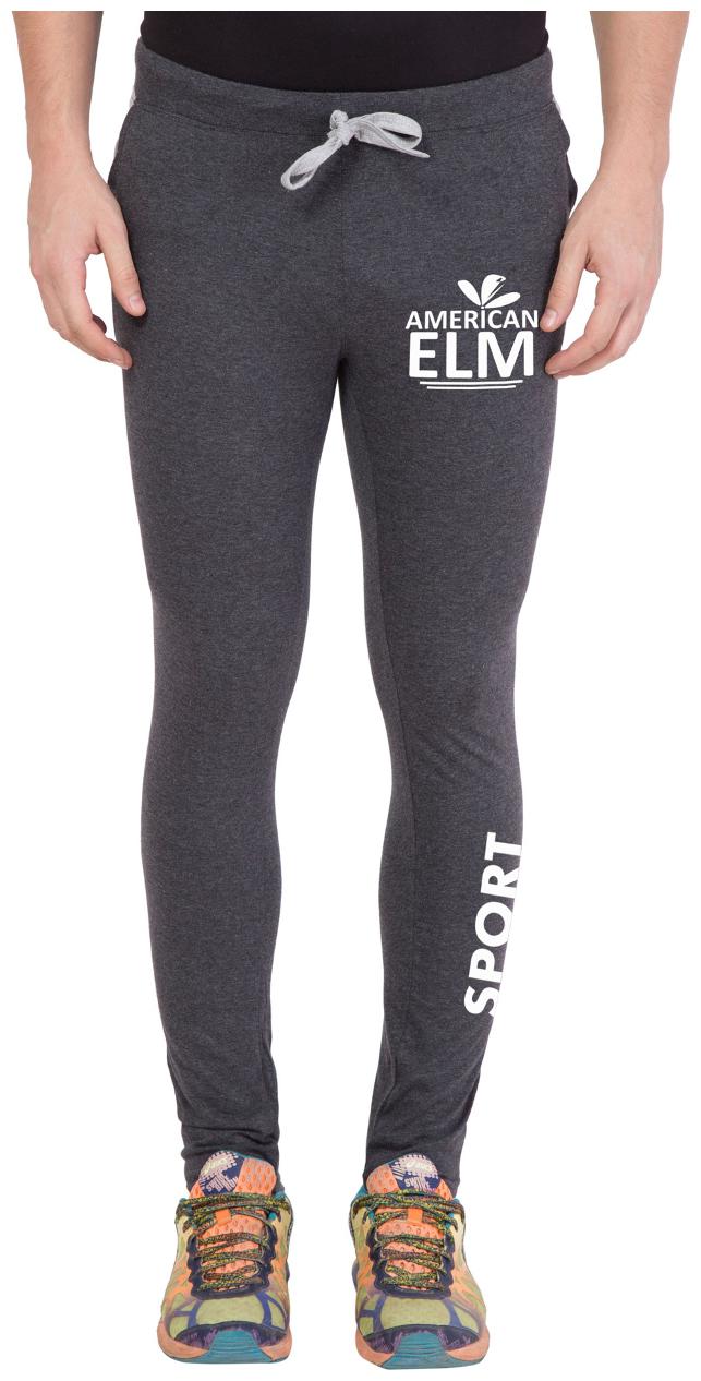 

American-Elm Men s Stone Grey Stylish Printed Track Jogger