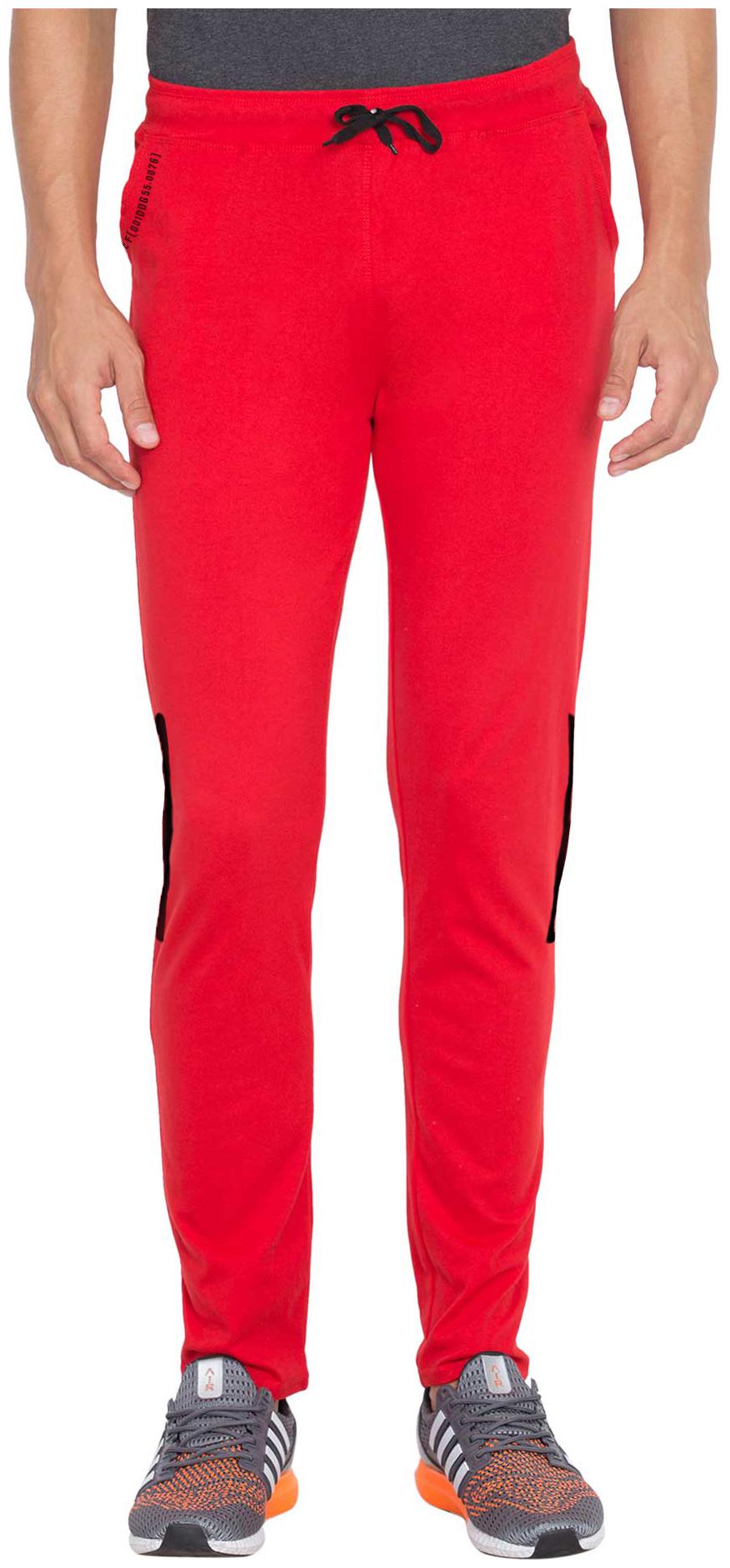 

American-Elm Men Red Solid Slim fit Track pants