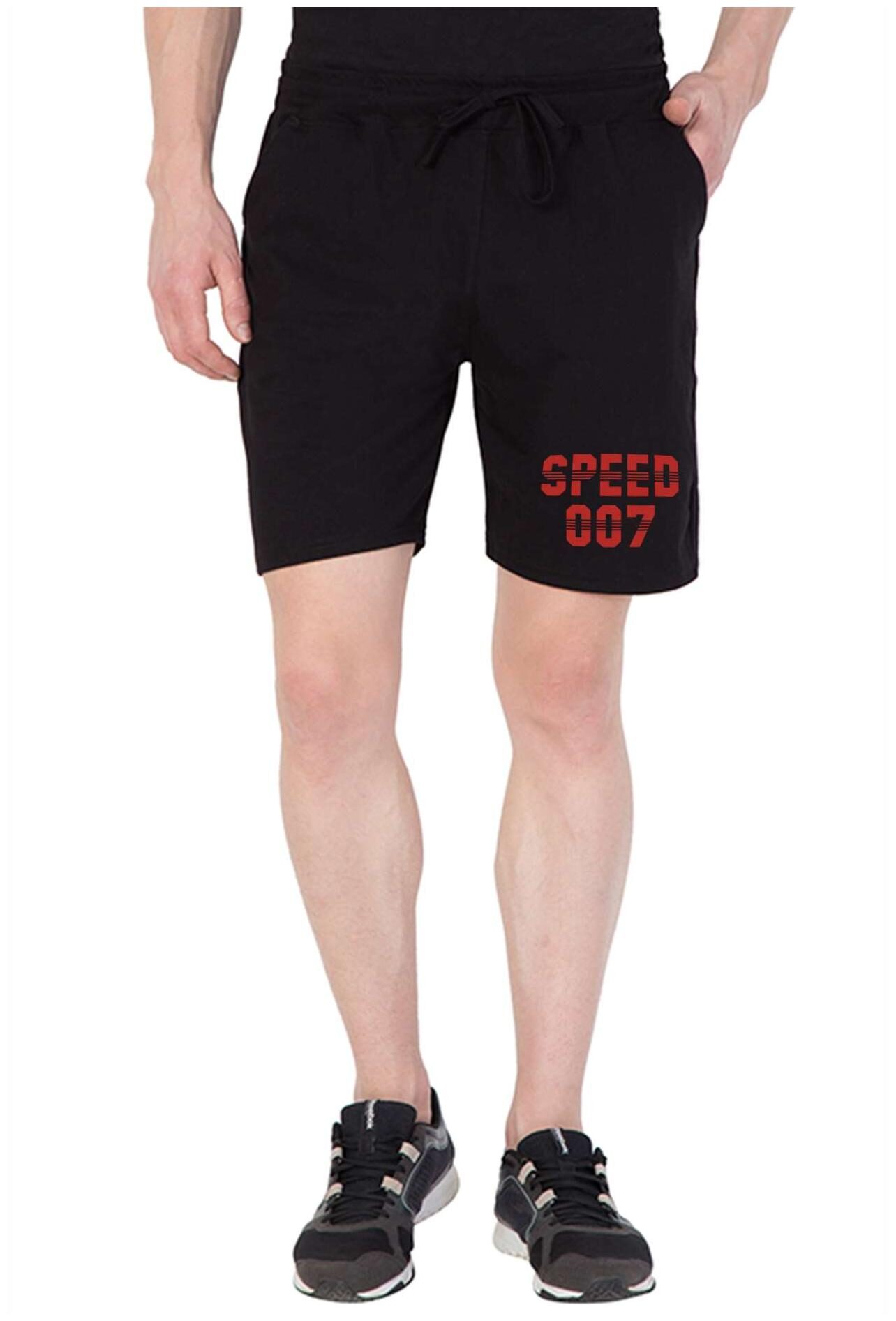 

American-Elm Men Black Slim Fit Regular Shorts