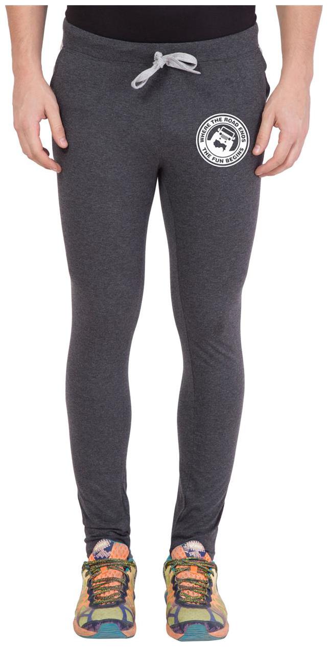 

American-Elm DGrey White Round Zeep Printed Trackpant for Men