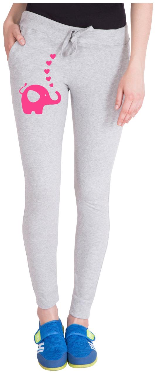 

American-Elm Women Regular fit Cotton Printed Track pants - Grey