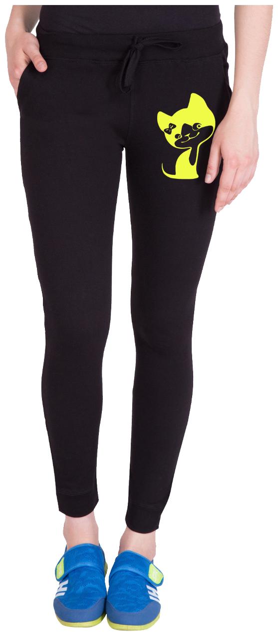 

American-Elm Women Regular fit Cotton Printed Track pants - Black