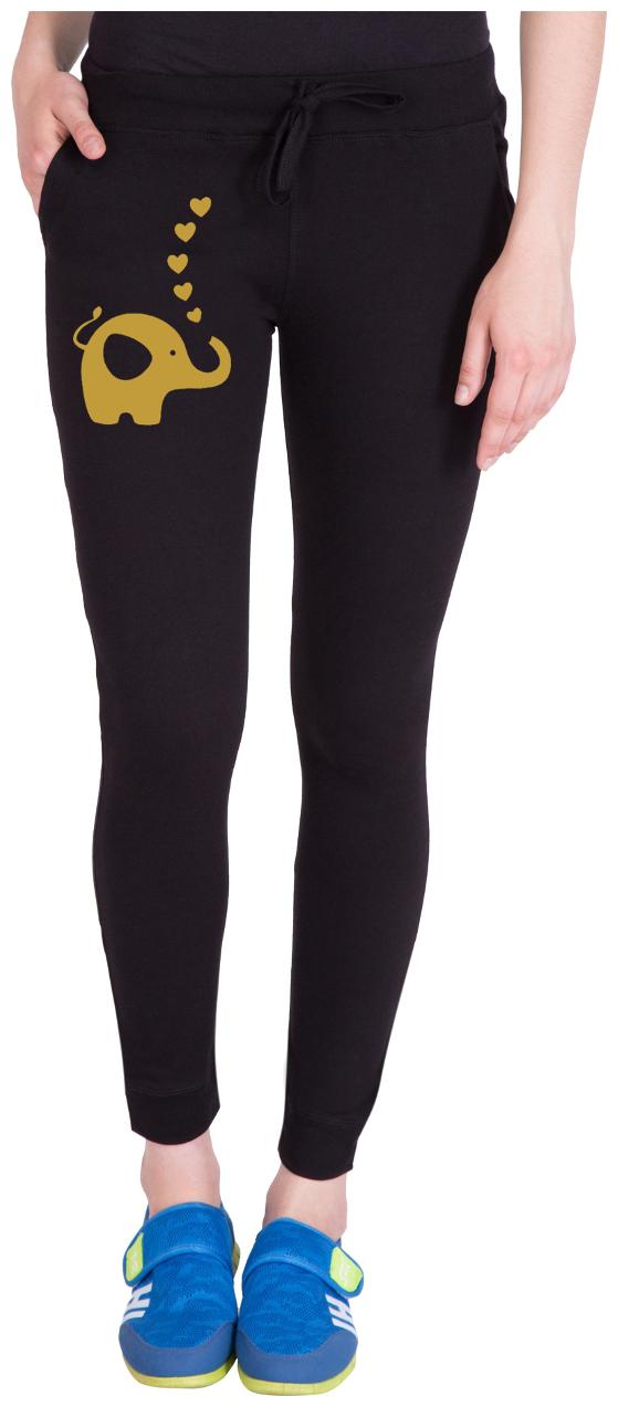 

American-Elm Women Regular fit Cotton Printed Track pants - Black