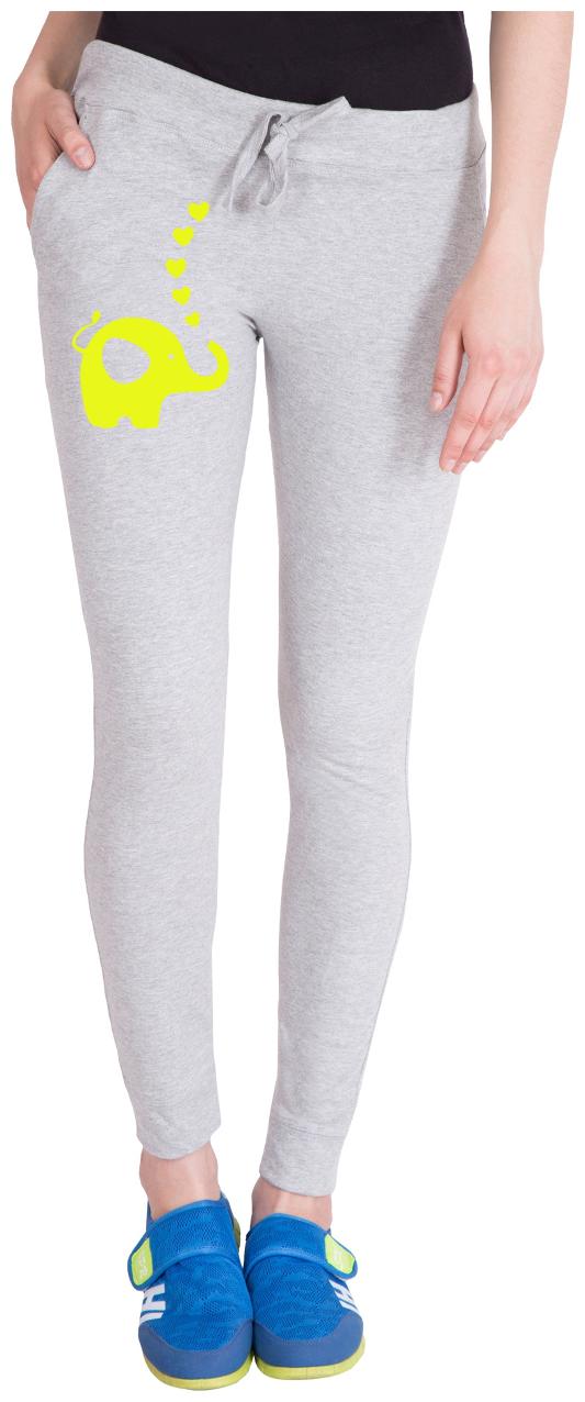 

American-Elm Women Regular fit Cotton Printed Track pants - Grey