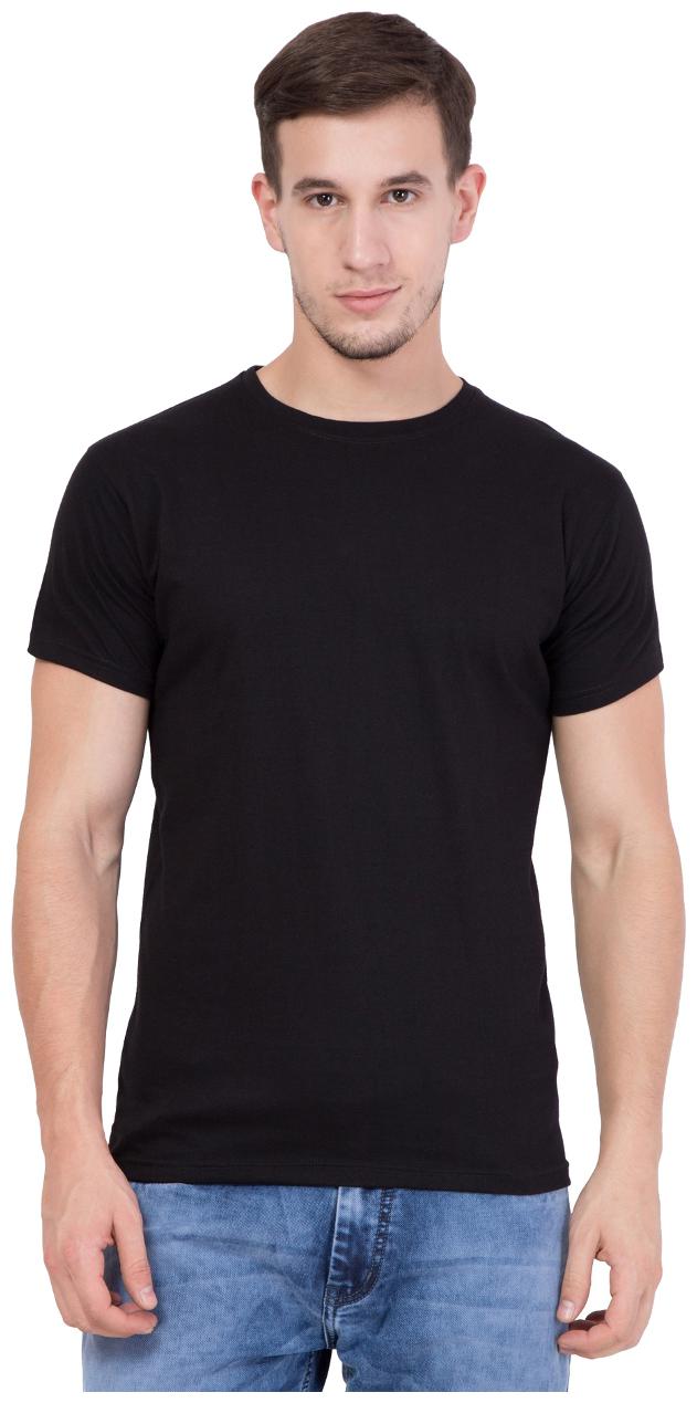 

American-Elm Men Black Slim fit Cotton Round neck T-Shirt - Pack Of 1