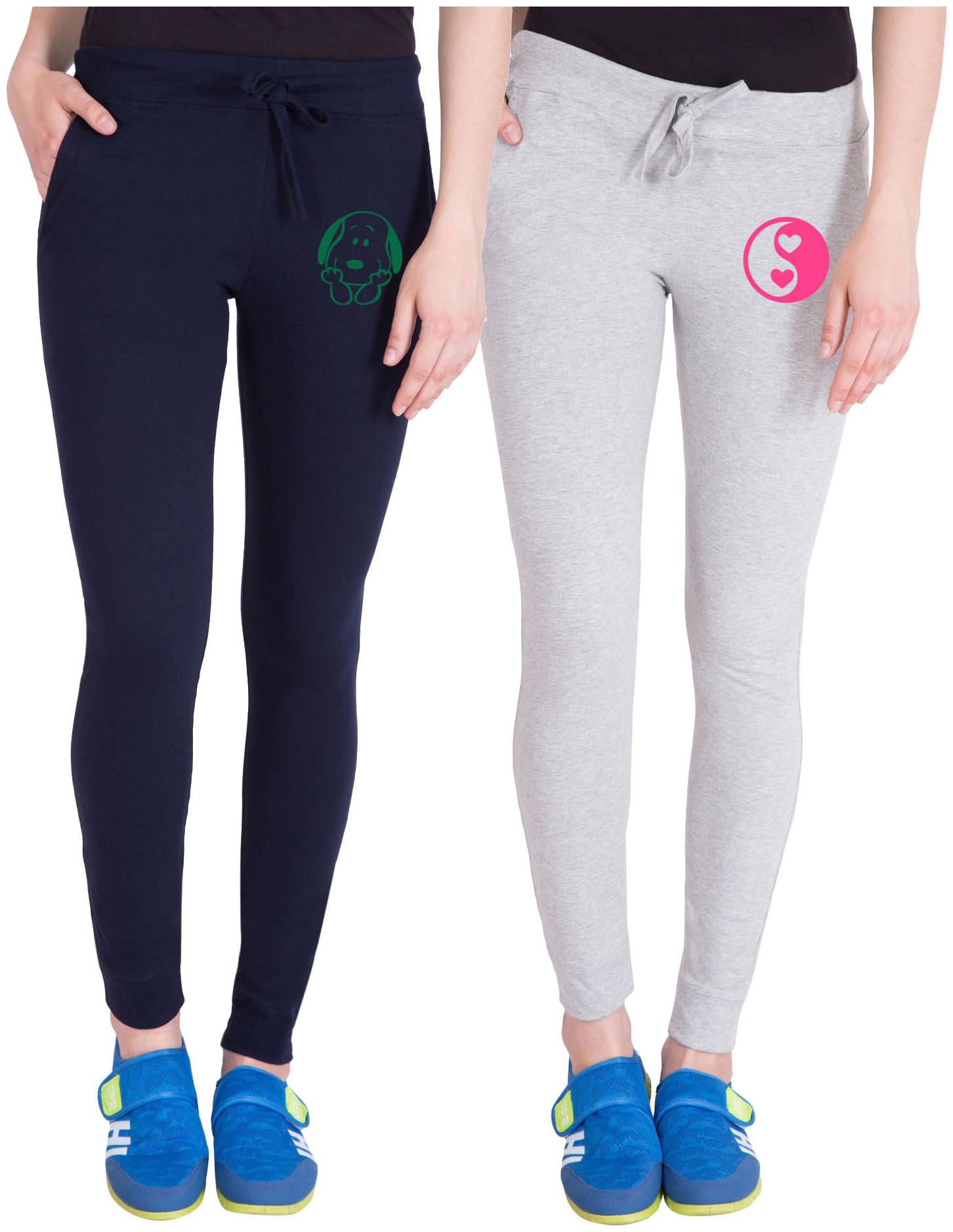 

American-Elm Women Slim fit Cotton Printed Track pants - Multi