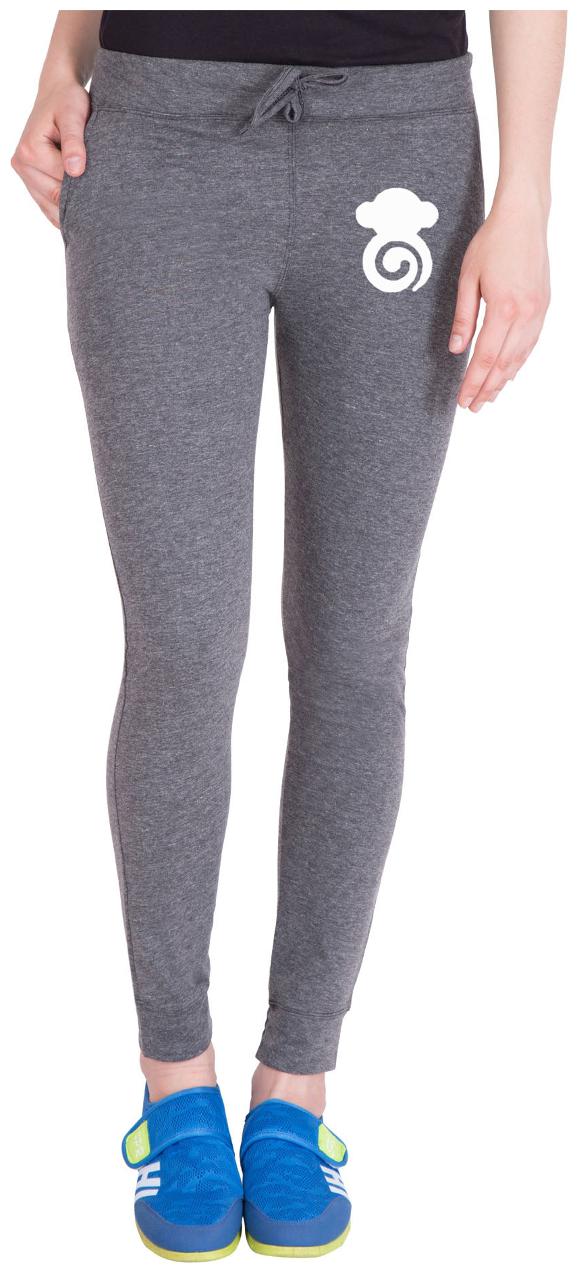 

American-Elm Women Slim fit Cotton Printed Track pants - Grey