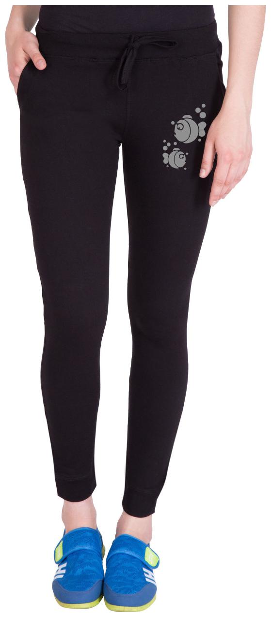 

American-Elm Women Slim fit Cotton Solid Track pants - Black