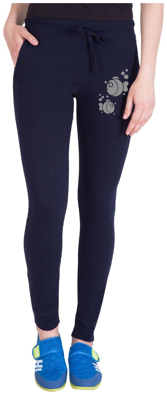 

American-Elm Women Slim fit Cotton Solid Track pants - Blue