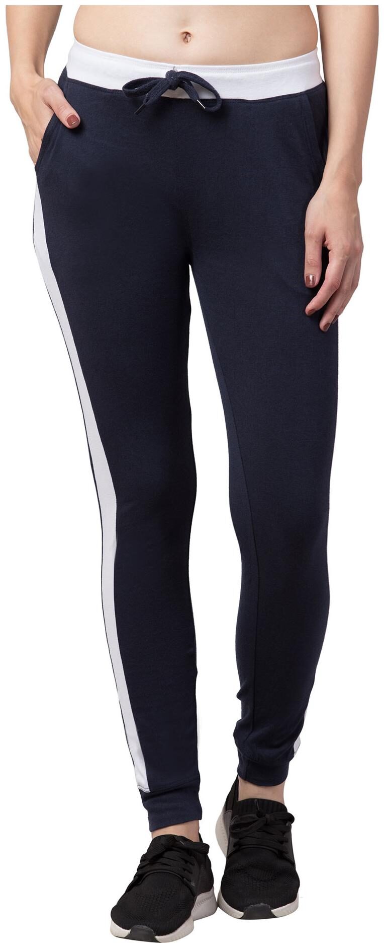 

American-Elm Blue Slim Fit Cotton Joggers For Women