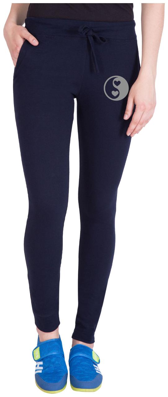 

American-Elm Women Slim fit Cotton Solid Track pants - Blue