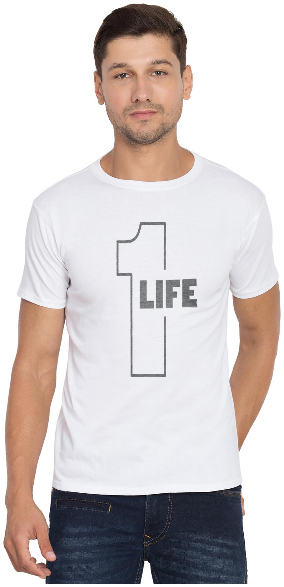 

American-Elm Men White Slim fit Cotton Round neck T-Shirt - Pack Of 1