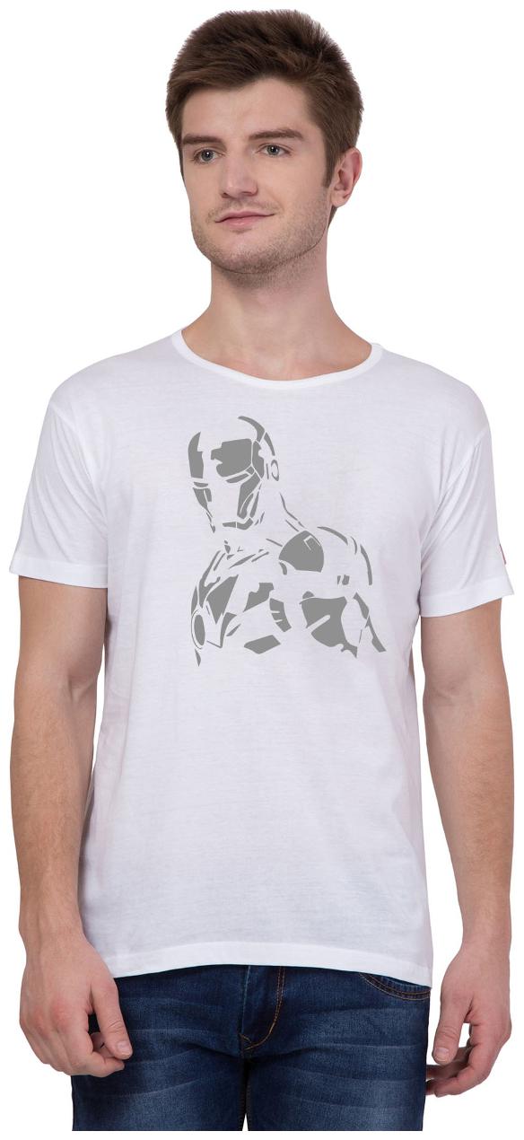 

American-Elm Men White Slim fit Cotton Round neck T-Shirt - Pack Of 1