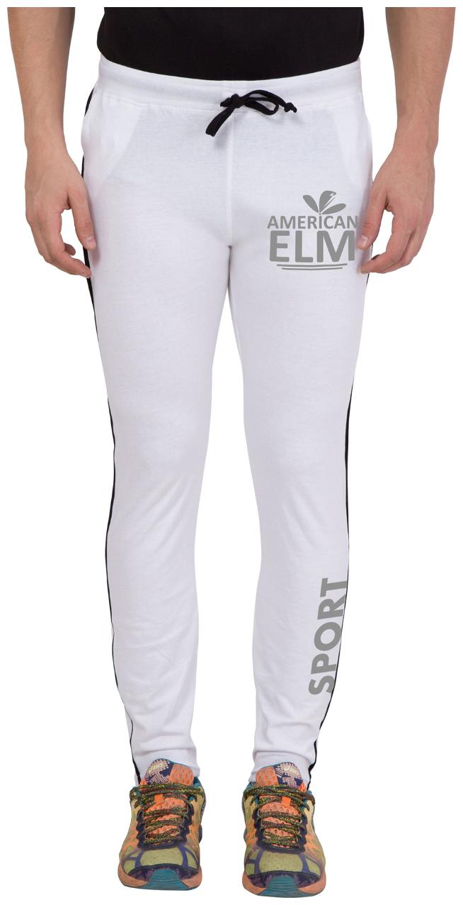 

American-Elm Stylish Printed White Trackpant for Men