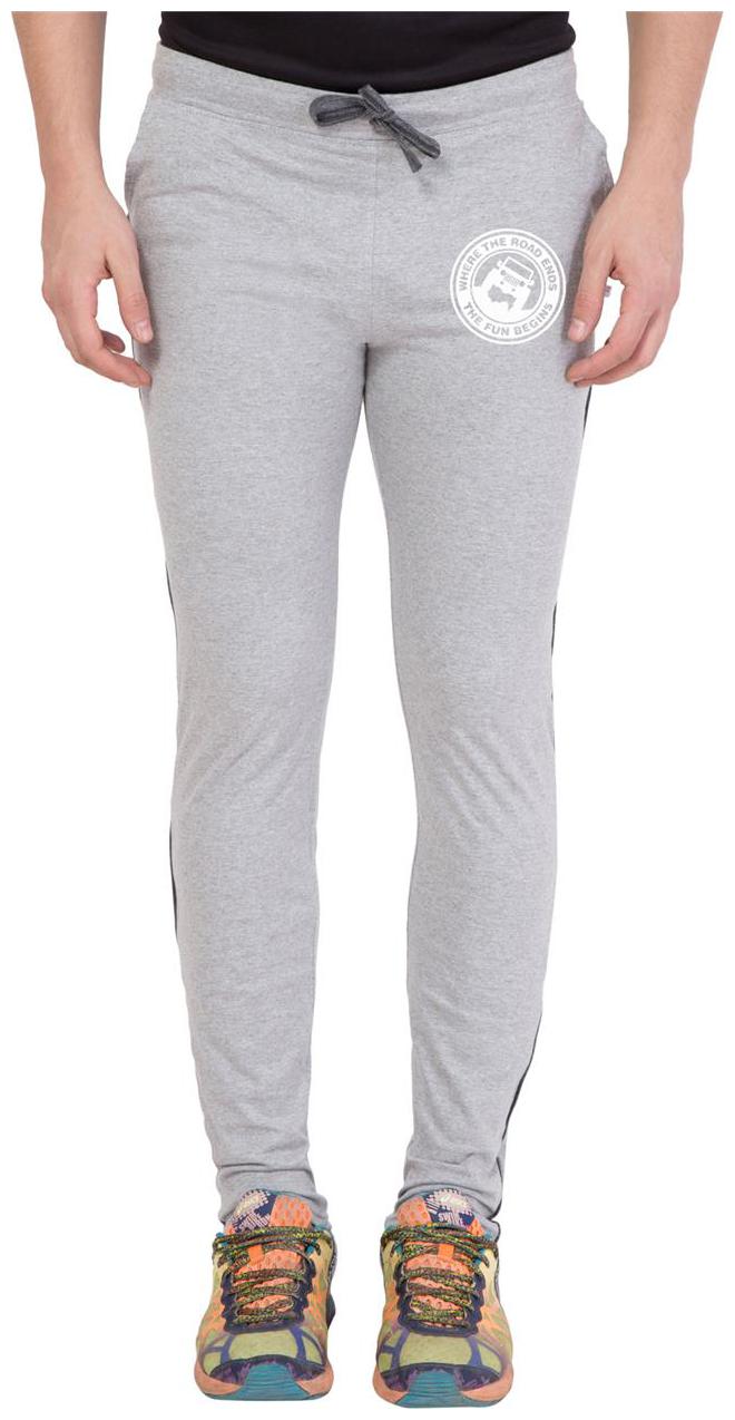 

American-Elm Grey White Zeep Printed Trackwear for Men