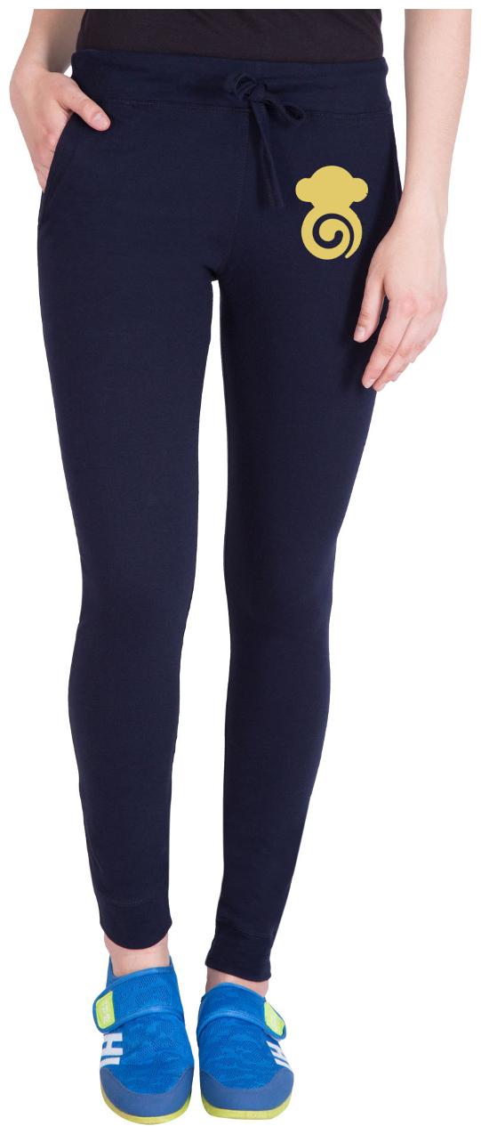 

American-Elm Women Slim fit Cotton Printed Track pants - Blue
