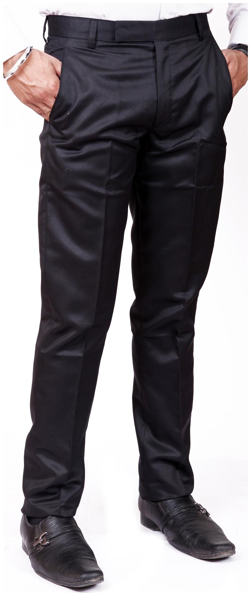 

American-Elm Men Solid Slim Fit Formal Trouser - Black