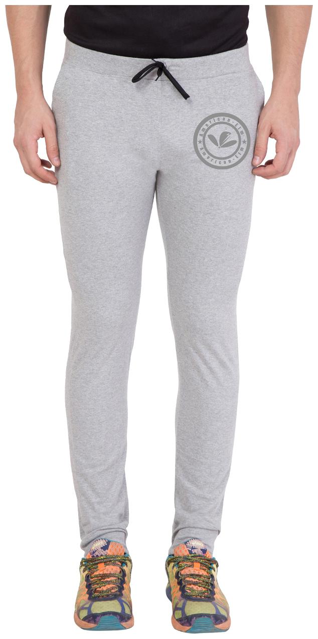 

American-Elm Men s Grey Melange Cotton Printed Trackpant