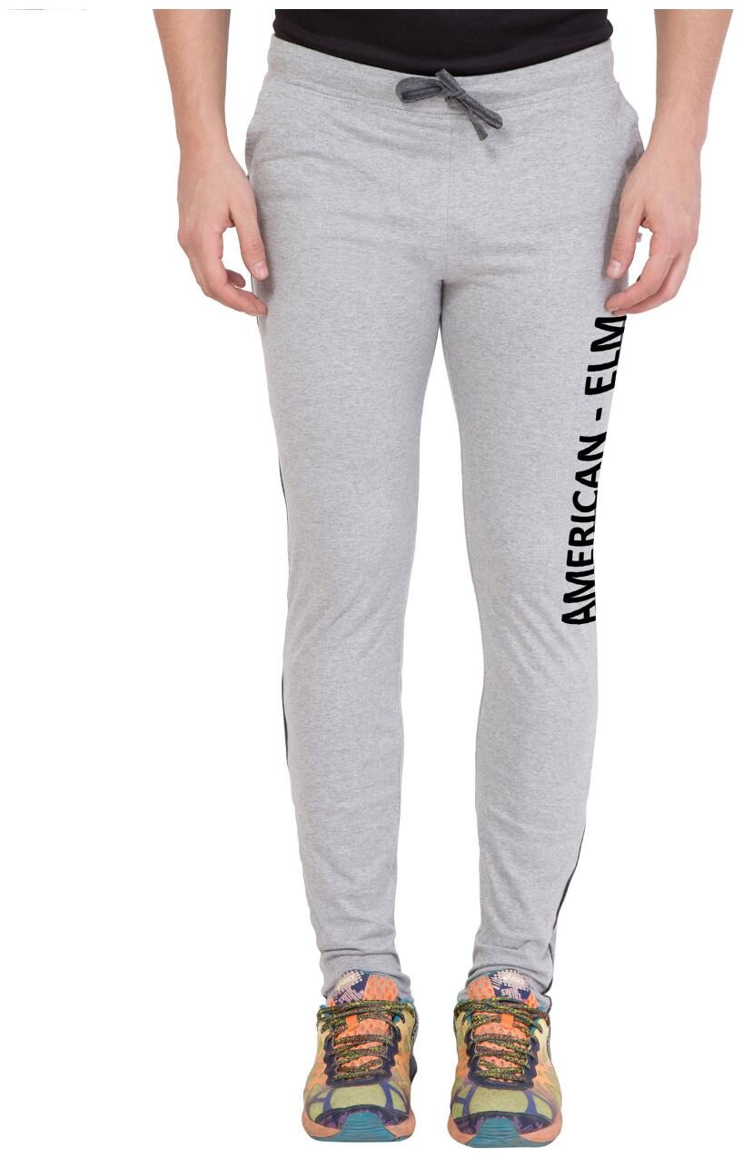 

American-Elm Men s Grey Cotton Printed Trackpant