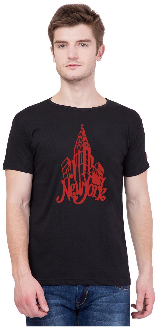 

American-Elm Men Black Slim fit Cotton Round neck T-Shirt - Pack Of 1