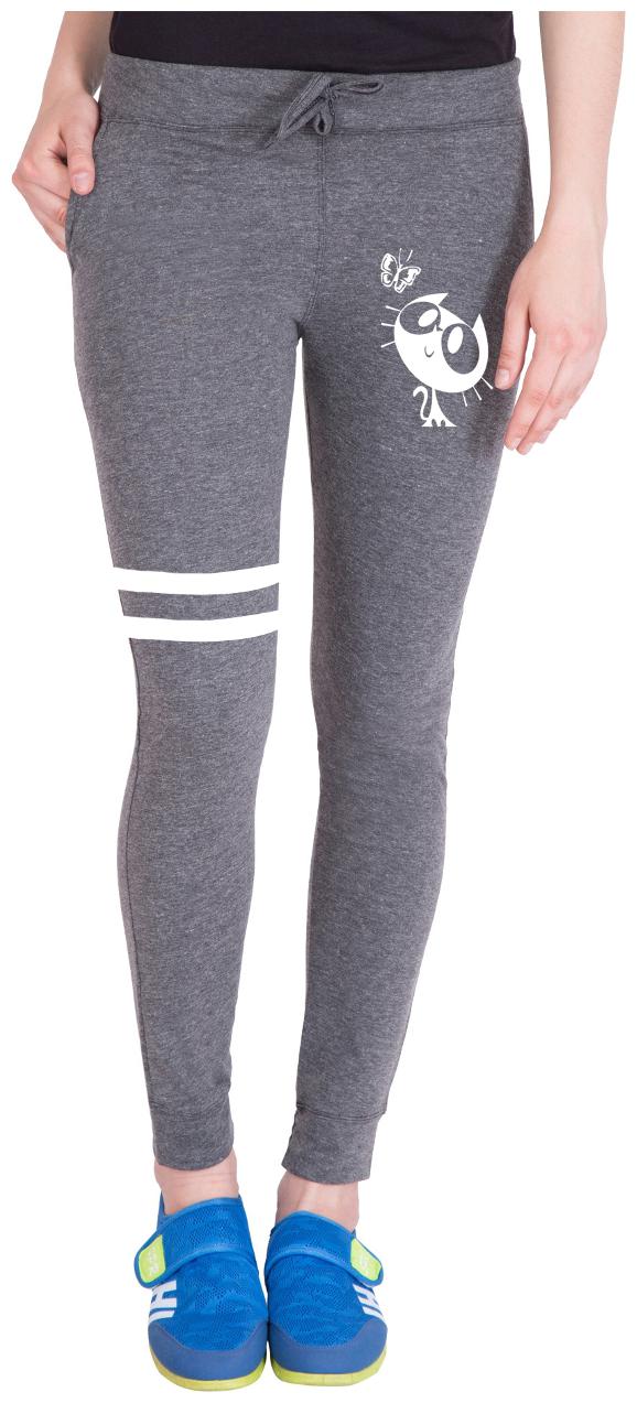 

American-Elm Women Slim fit Cotton Solid Track pants - Grey