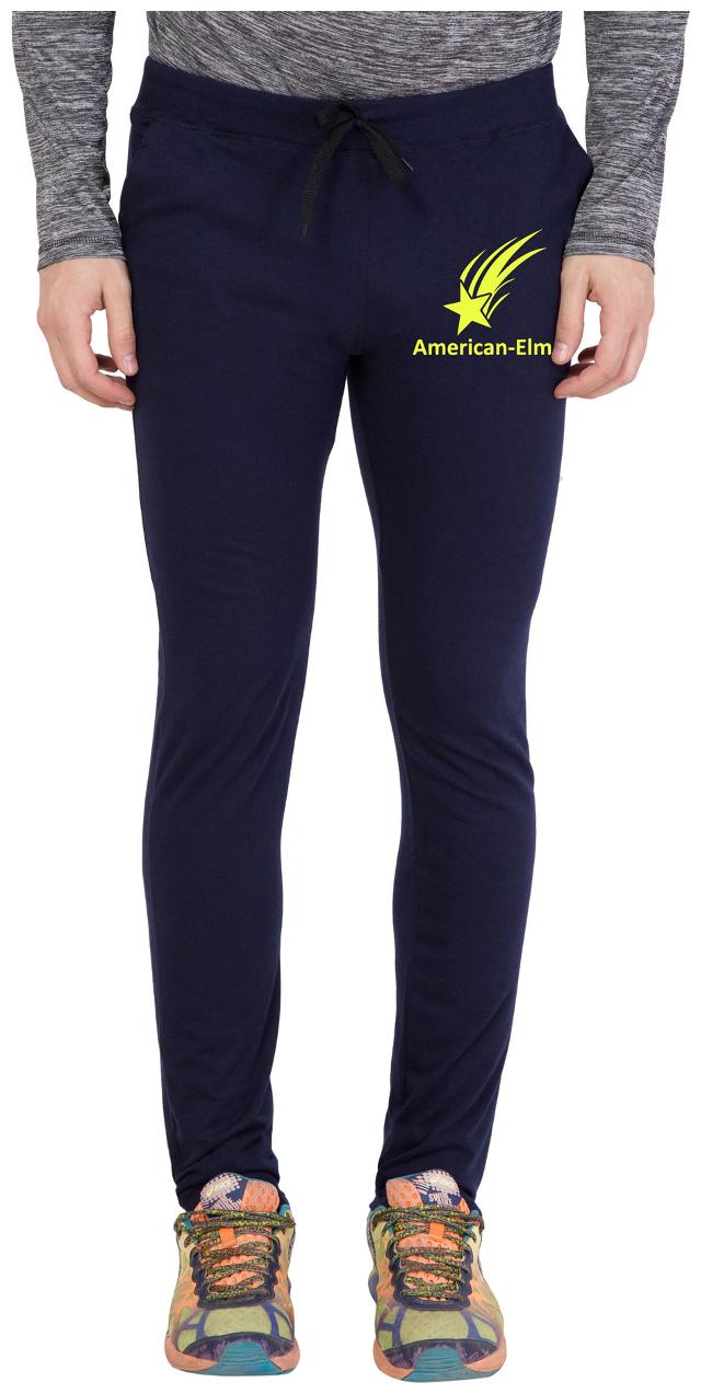 

American-Elm Men s Navy Blue Yellow Star Printed Track Lower