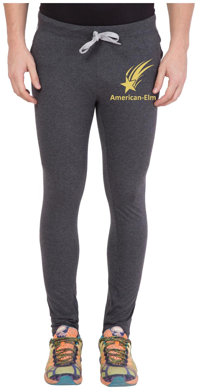 

American-Elm Dark Grey Golden Star Printed Trackpant for Light Workout for Men