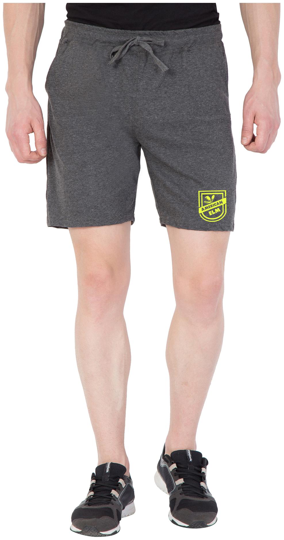 

American-Elm Men Grey Slim Fit Regular Shorts