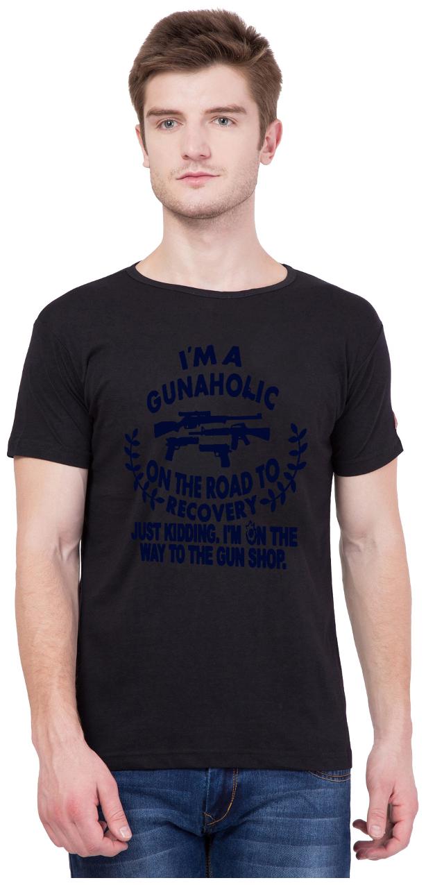 

American-Elm Men Black Slim fit Cotton Round neck T-Shirt - Pack Of 1