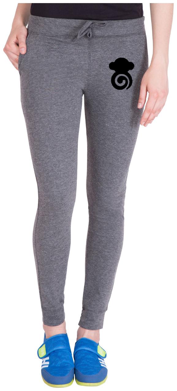 

American-Elm Women Slim fit Cotton Printed Track pants - Grey