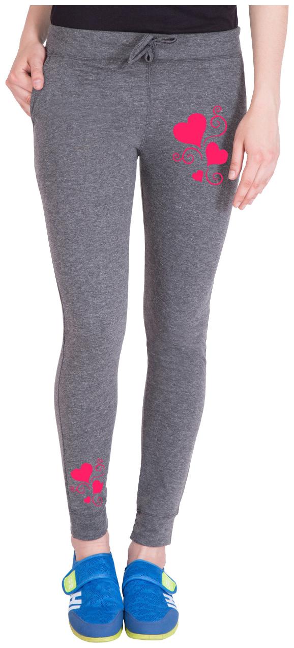 

American-Elm Women Regular fit Cotton Printed Track pants - Grey