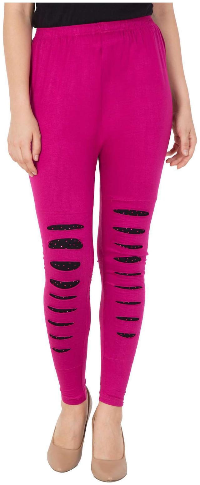 American-Elm Women's Magenta Ripped Lagging