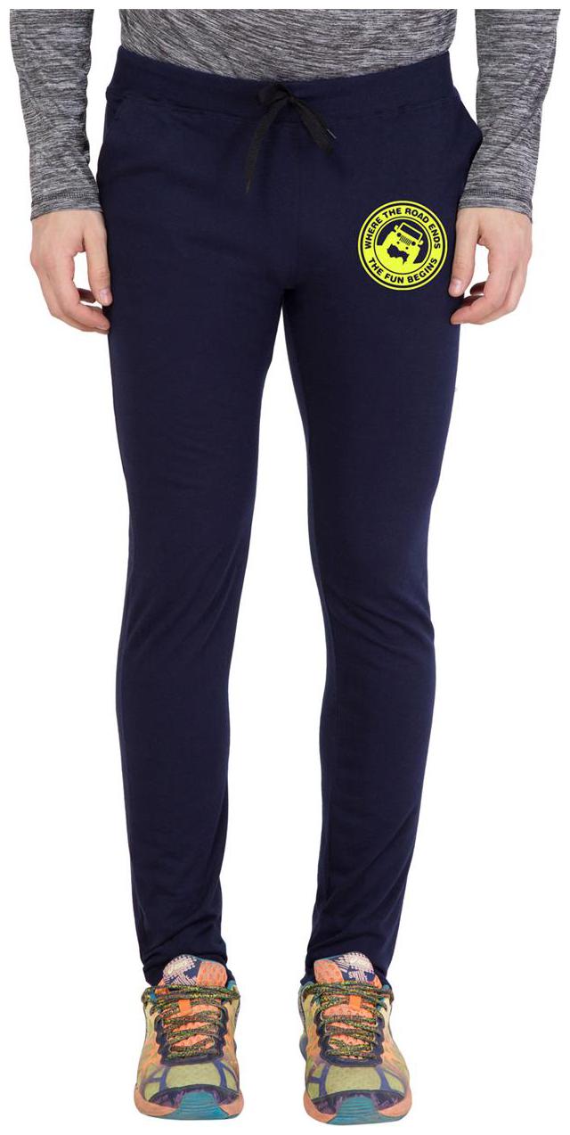 

American-Elm Men s Navy Yellow Round Zeep Printed Trackpant
