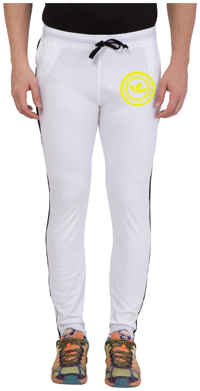 

American-Elm Men s White Slim Fit Printed Trackpant