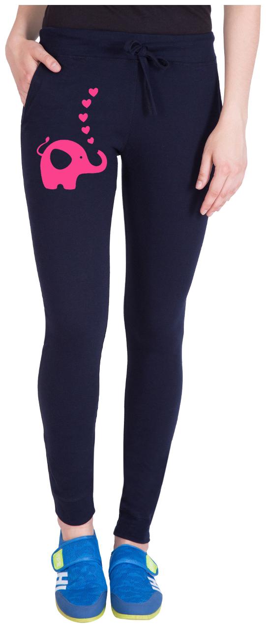 

American-Elm Women Regular fit Cotton Printed Track pants - Blue