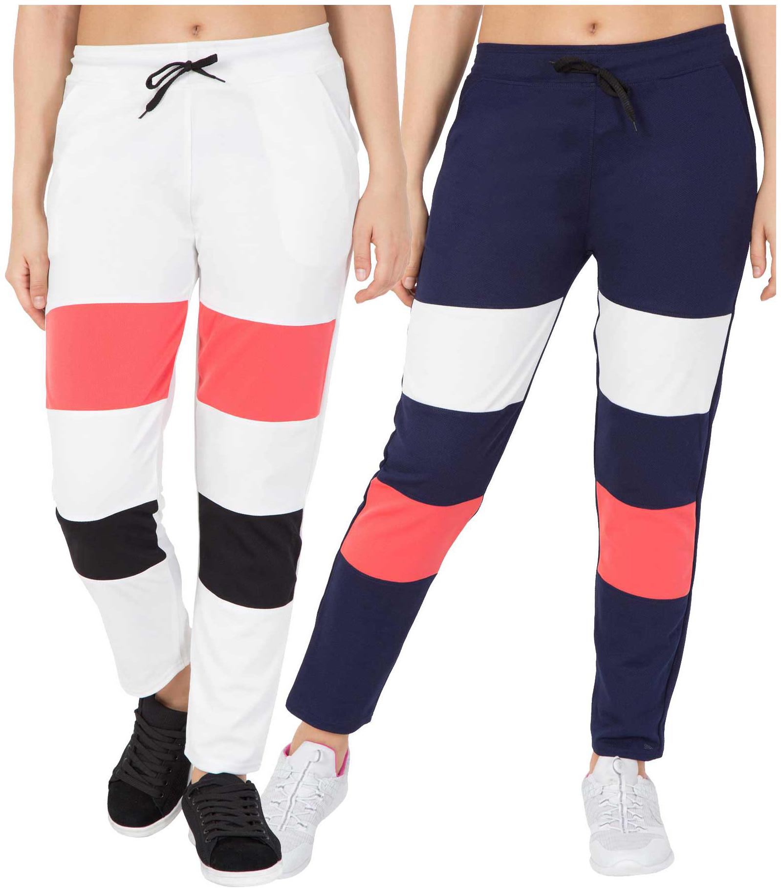 

American-Elm Women Slim fit Polyester Solid Track pants - Multi
