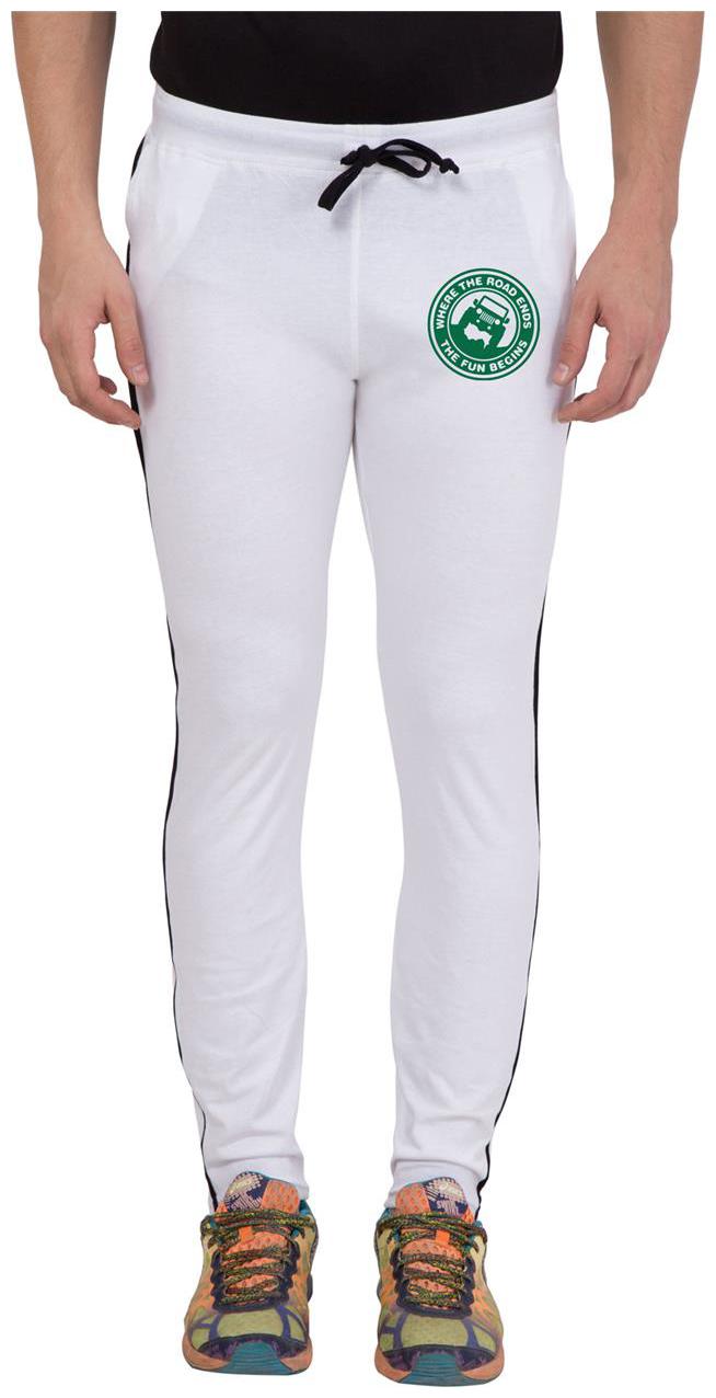 

American-Elm Men s White Green Round Zeep Printed Trackpant