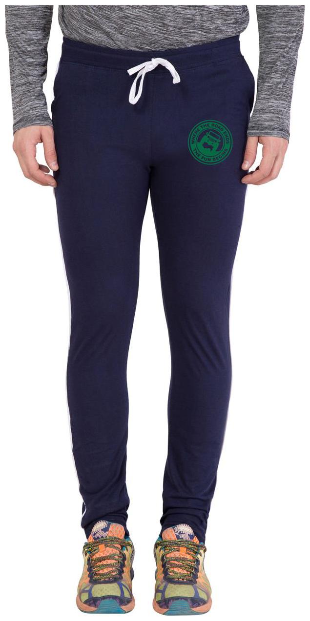 

American-Elm Navy Green Zeep Printed Trackwear for Men