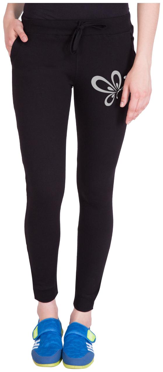 

American-Elm Women Regular fit Cotton Solid Track pants - Black