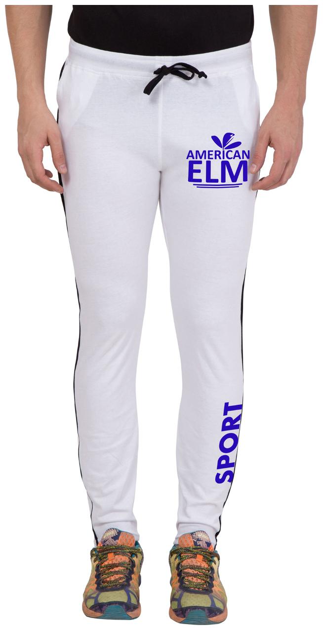 

American-Elm Men s White and Black Stylish Printed Jogger