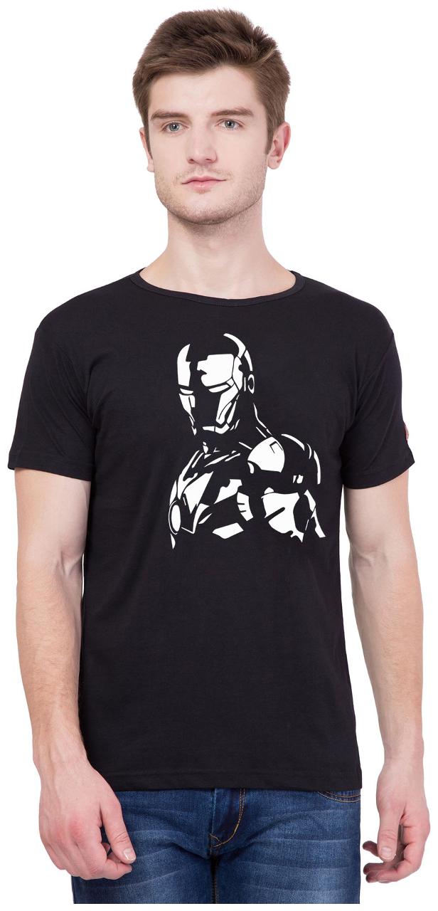 

American-Elm Men Black Slim fit Cotton Round neck T-Shirt - Pack Of 1