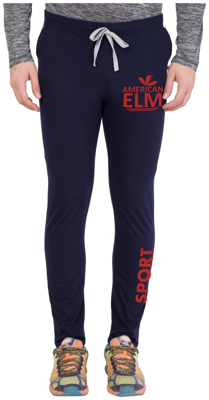 

American-Elm Men s Blue Melange Stylish Red Printed Lower