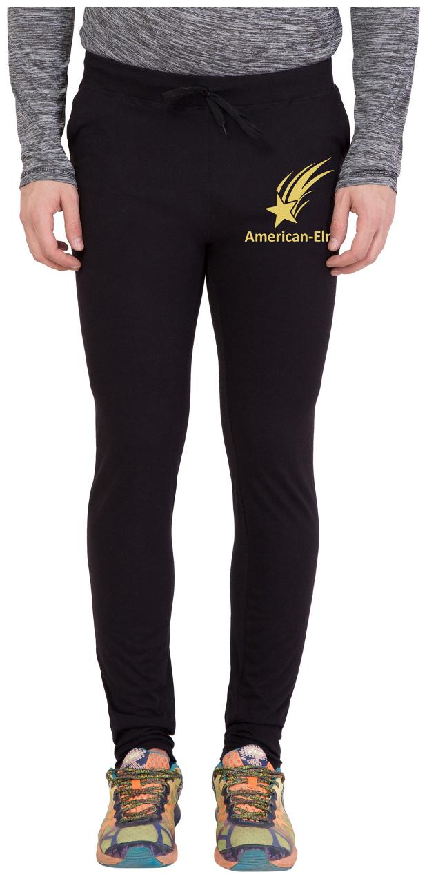 

American-Elm Black Golden Star Printed Trackpant for Men