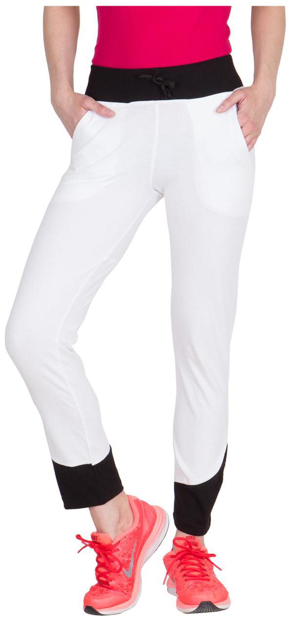 

American-Elm Women Regular fit Fleece Solid Track pants - White