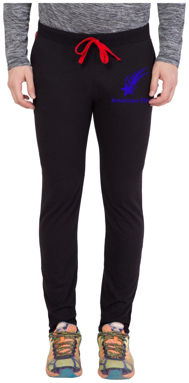 

American-Elm Men s Black Blue Star Printed Trackpant