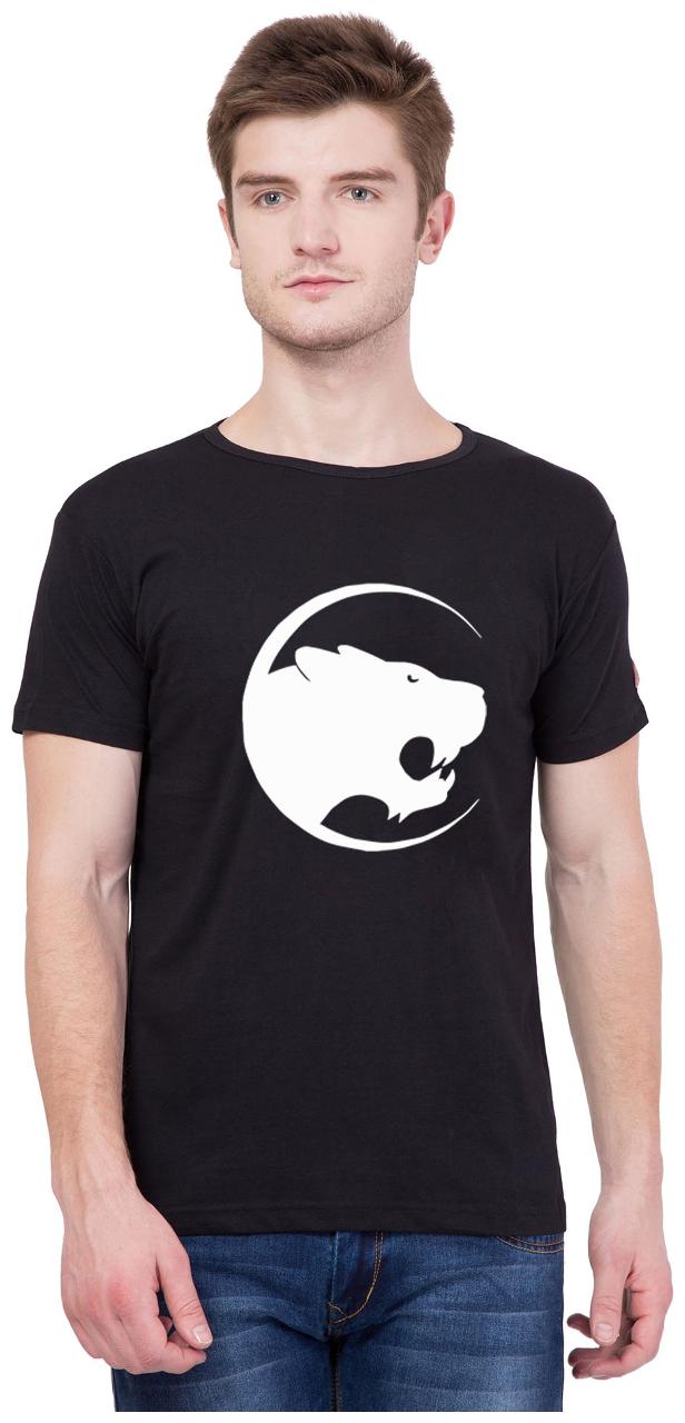 

American-Elm Men Black Slim fit Cotton Round neck T-Shirt - Pack Of 1