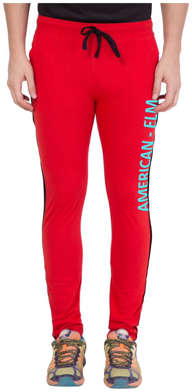

American-Elm Men s Red Cotton Printed Trackpant