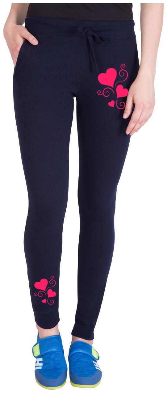 

American-Elm Women Regular fit Cotton Printed Track pants - Blue