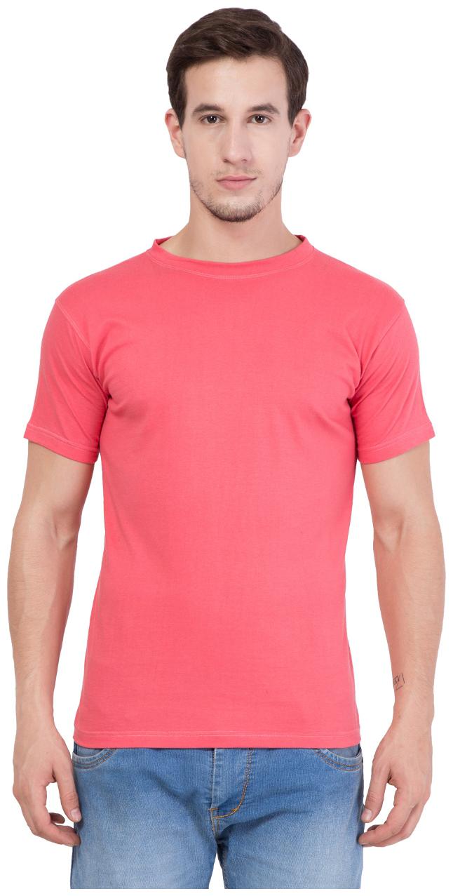 

American-Elm Men s Round Neck Solid T-Shirt - Pink